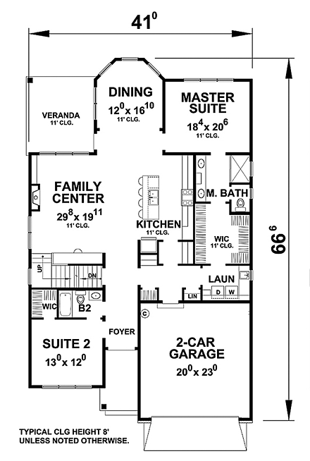 House Plan 66739 First Level Plan