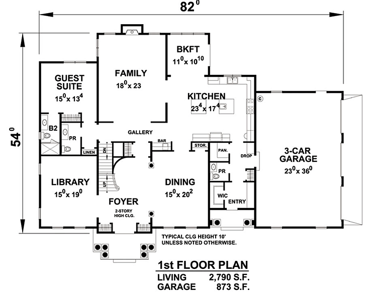 Colonial Southern Level One of Plan 66741