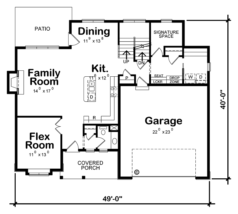 Country Craftsman Traditional Level One of Plan 66746