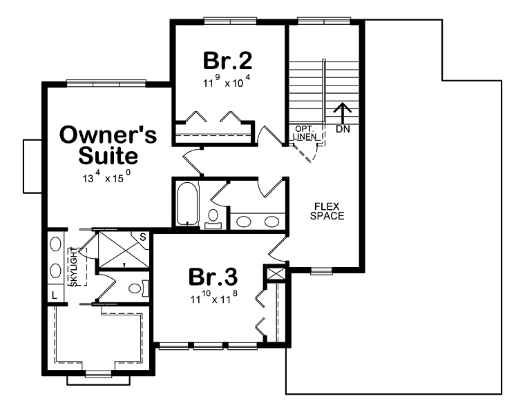 Country Craftsman Traditional Level Two of Plan 66746