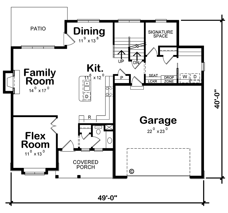 Craftsman Traditional Level One of Plan 66747