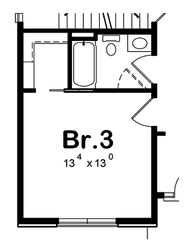 Craftsman Traditional Alternate Level One of Plan 66748