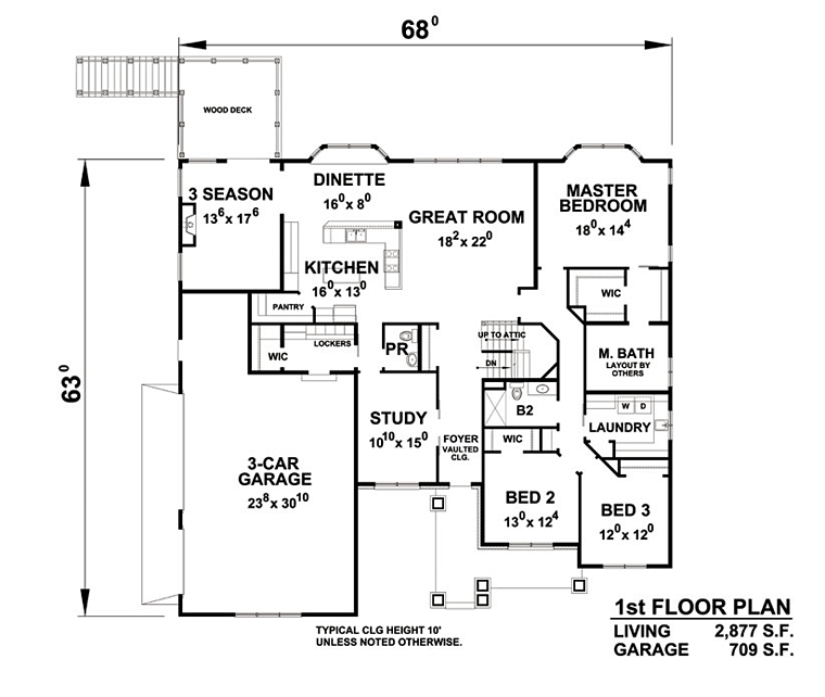 Cottage Country Craftsman Level One of Plan 66751