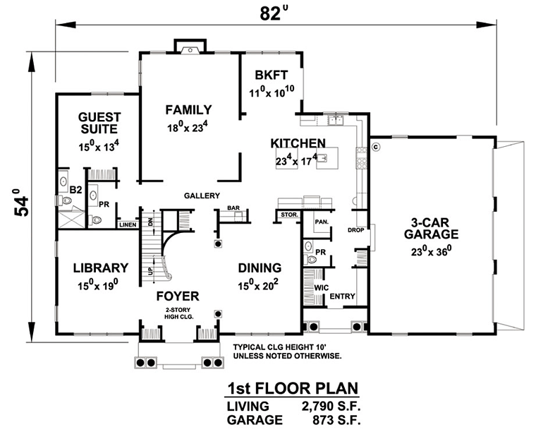 Colonial Traditional Level One of Plan 66753