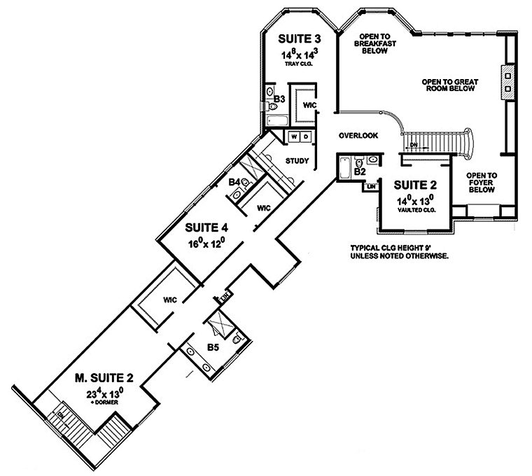 French Country Traditional Level Two of Plan 66754