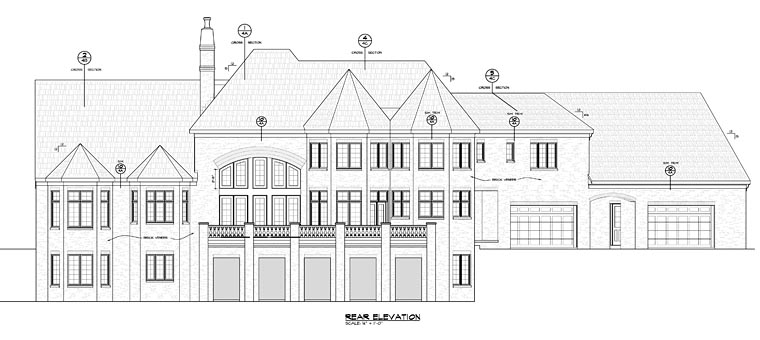 French Country Traditional Rear Elevation of Plan 66754