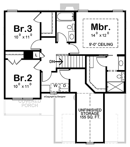 House Plan 66760 Second Level Plan