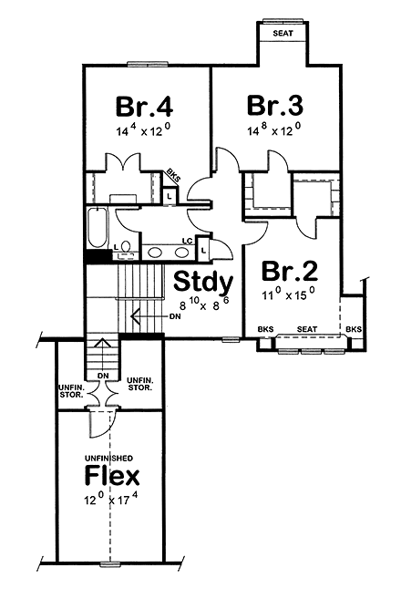 House Plan 66768 Second Level Plan