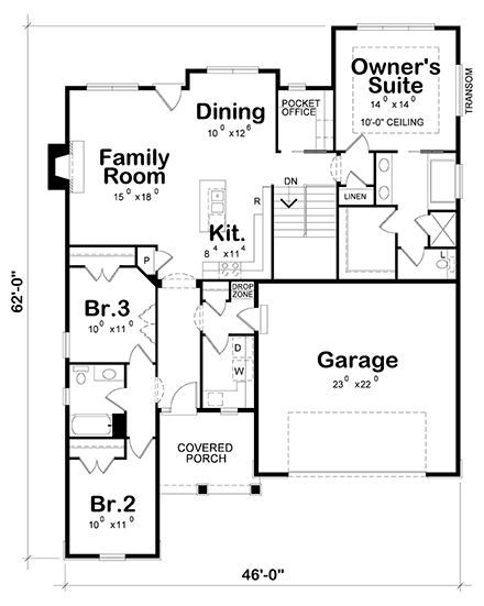 House Plan 66775 First Level Plan