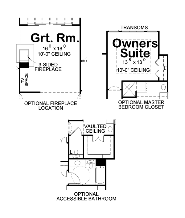 Cottage Craftsman Traditional Alternate Level One of Plan 66777