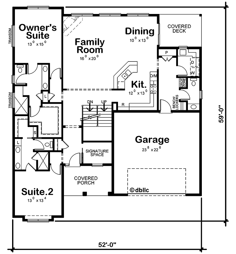 Cottage Country Craftsman Southern Traditional Level One of Plan 66782