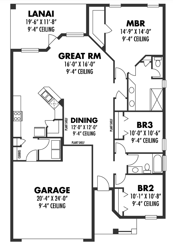 Cottage Craftsman Florida Level One of Plan 66818