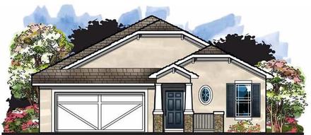 Cottage Craftsman Florida Elevation of Plan 66819