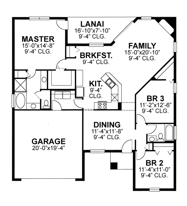 Florida Ranch Traditional Level One of Plan 66820