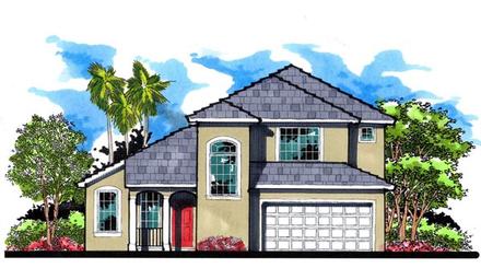 Florida Traditional Elevation of Plan 66823