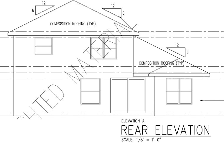 Florida Traditional Rear Elevation of Plan 66823