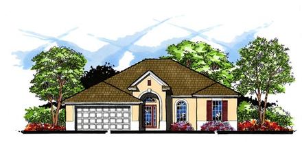 Contemporary Florida Traditional Elevation of Plan 66824