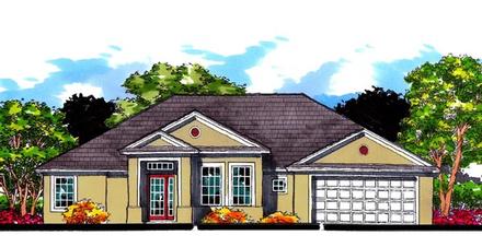 Florida Ranch Traditional Elevation of Plan 66831