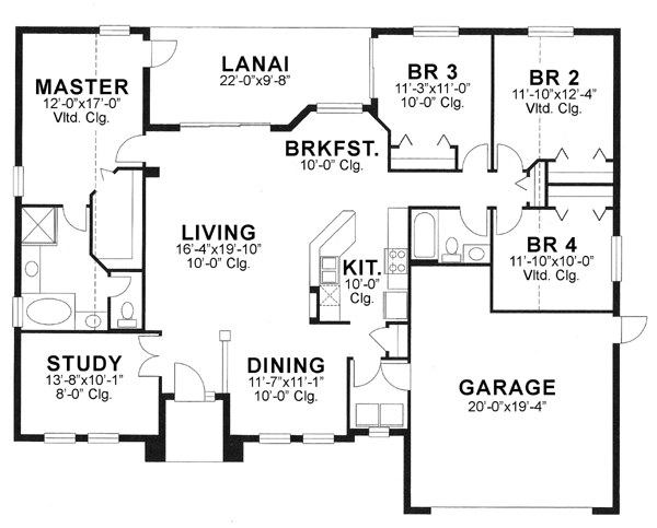 Florida Ranch Traditional Level One of Plan 66835