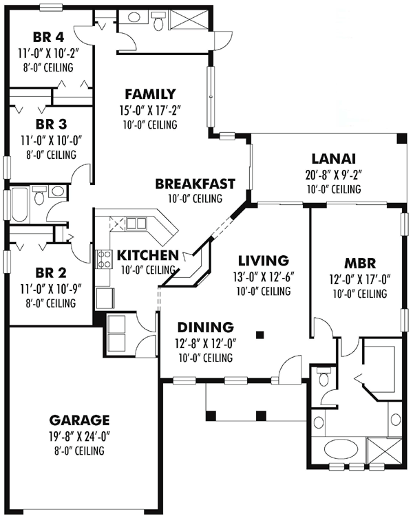 Contemporary Florida Mediterranean Level One of Plan 66842