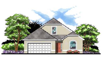 Contemporary Cottage Florida Elevation of Plan 66850