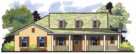 Country Florida Ranch Traditional Elevation of Plan 66852