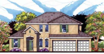 Contemporary Florida Traditional Elevation of Plan 66860