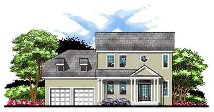 Colonial Florida Traditional Elevation of Plan 66864