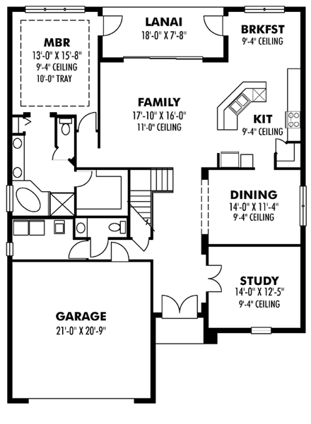 House Plan 66869 First Level Plan