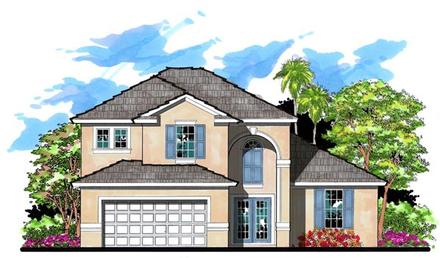 Florida Traditional Elevation of Plan 66869