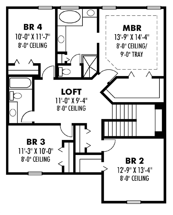 Contemporary Florida Traditional Level Two of Plan 66877