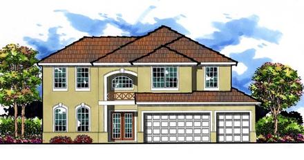 Florida Traditional Elevation of Plan 66882