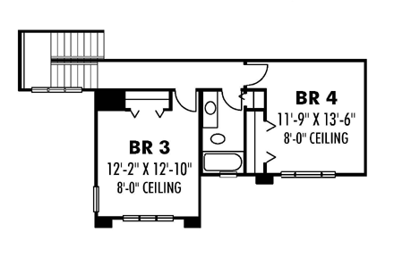 Contemporary Florida Prairie Style Level Two of Plan 66888