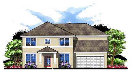 Colonial Florida Traditional Elevation of Plan 66890