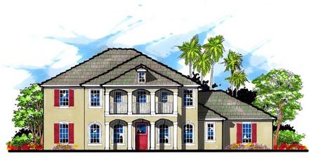 Colonial Florida Southern Traditional Elevation of Plan 66894