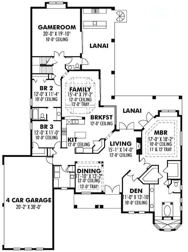 Contemporary Florida Traditional Level One of Plan 66904