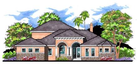 Contemporary Florida Traditional Elevation of Plan 66904