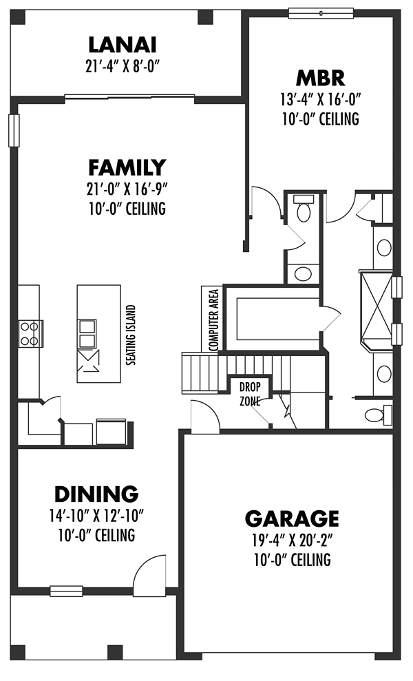 Colonial Cottage Craftsman Florida Level One of Plan 66929