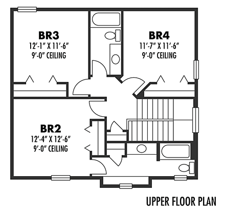 House Plan 66933 Second Level Plan