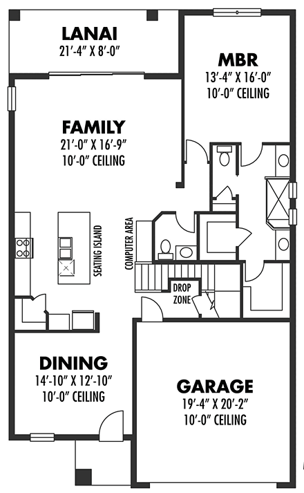 House Plan 66936 First Level Plan