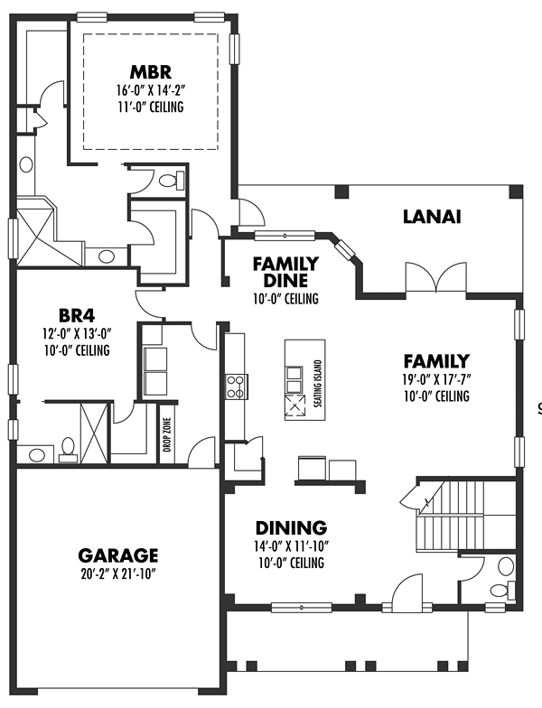 Colonial European Florida Level One of Plan 66938