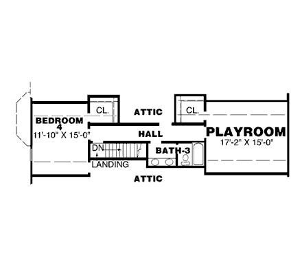 House Plan 67002 Second Level Plan