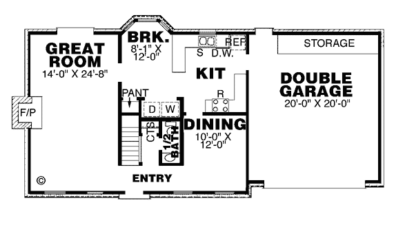 Colonial Southern Level One of Plan 67009
