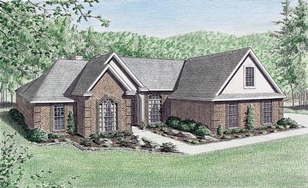 One-Story Traditional Elevation of Plan 67012