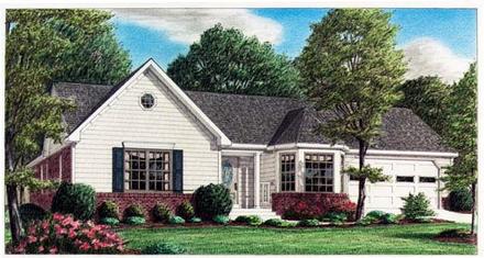 One-Story Traditional Elevation of Plan 67014