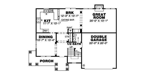 Colonial Southern Level One of Plan 67024