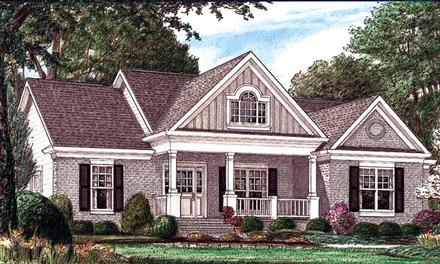 Country One-Story Traditional Elevation of Plan 67026