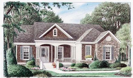 One-Story Traditional Elevation of Plan 67027