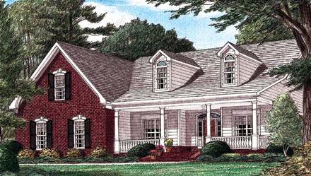 Country Southern Elevation of Plan 67028