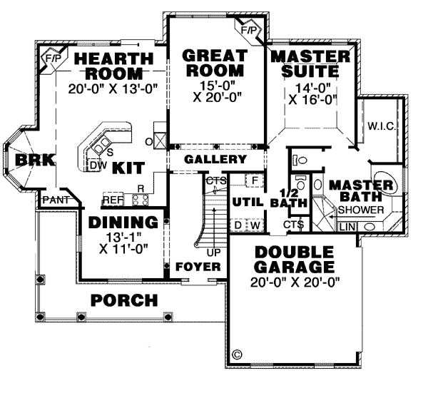 Country One-Story Level One of Plan 67032